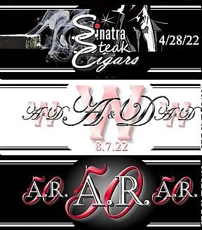 Samples of cigar labels created by our graphics design and attached to real, imported, Dominican Cigars - not novelty cigars